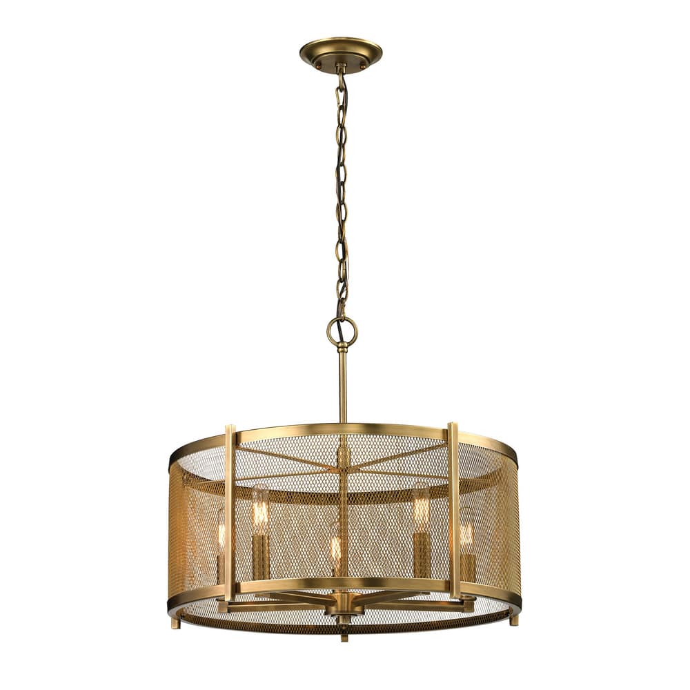 Elk Lighting Home Rialto 5-light Aged Brass Pendant