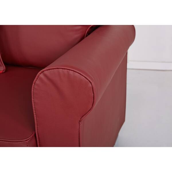 Shop Gold Sparrow Pittsburgh Wine Red Sofa Free Shipping Today