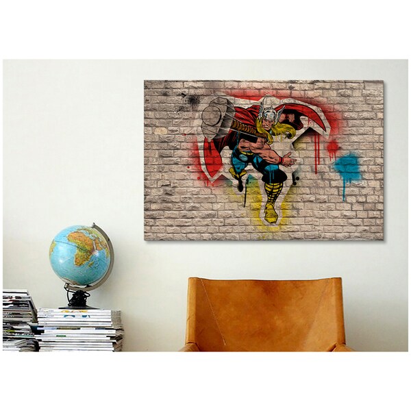 iCanvas Marvel Comic Book: Thor Graffiti Canvas Print Wall Art