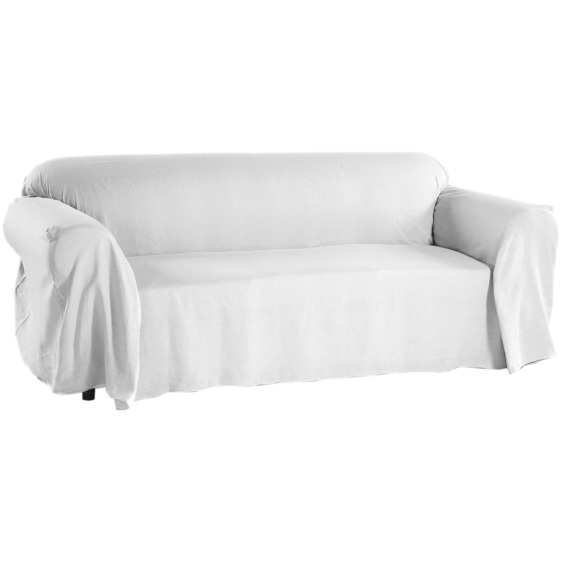 Washed Linen Sofa Slipcover Throw Washed Linen Sofa Slipcover Throw