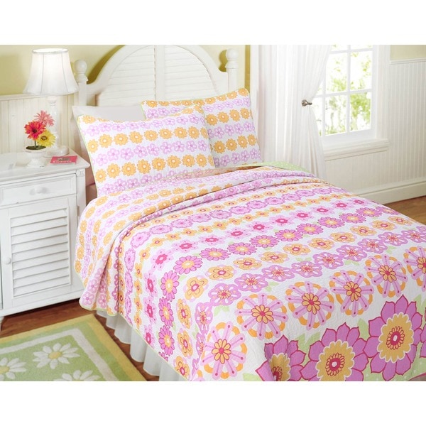 Summer Flowers Cotton 3-piece Quilt Set