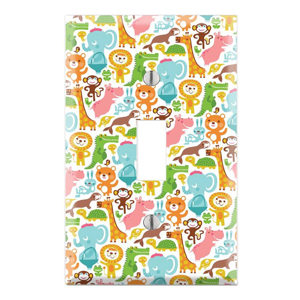 Baby's Animal Zoo Pattern Decorative Wall Plate Cover