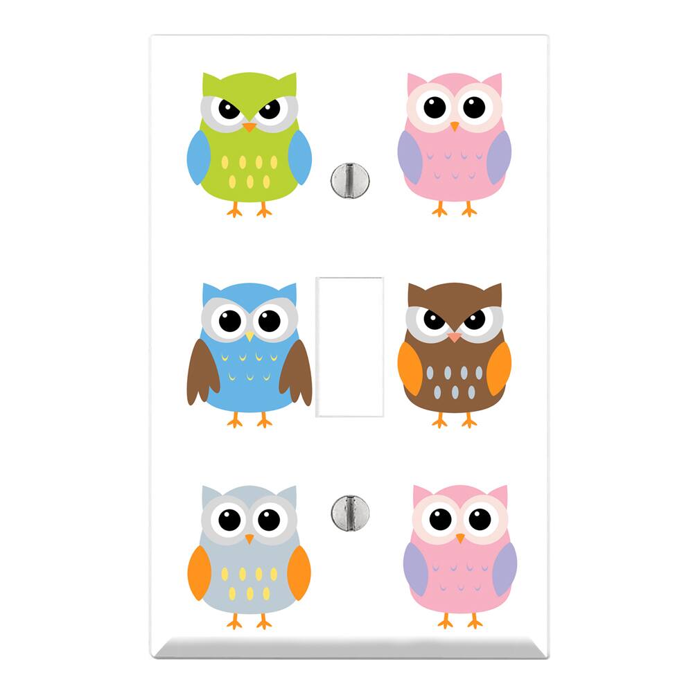 Cute Owl Pattern Decorative Wall Plate Cover