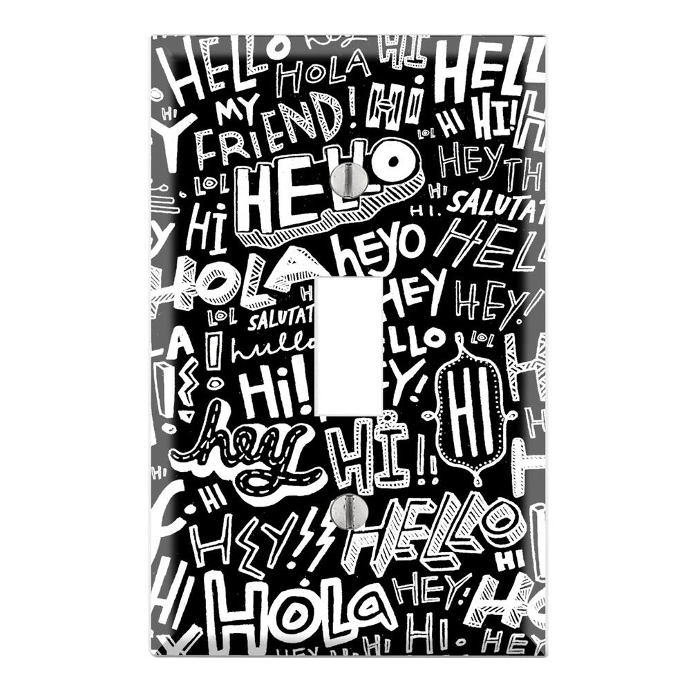 Say Hello Pattern Decorative Wall Plate Cover