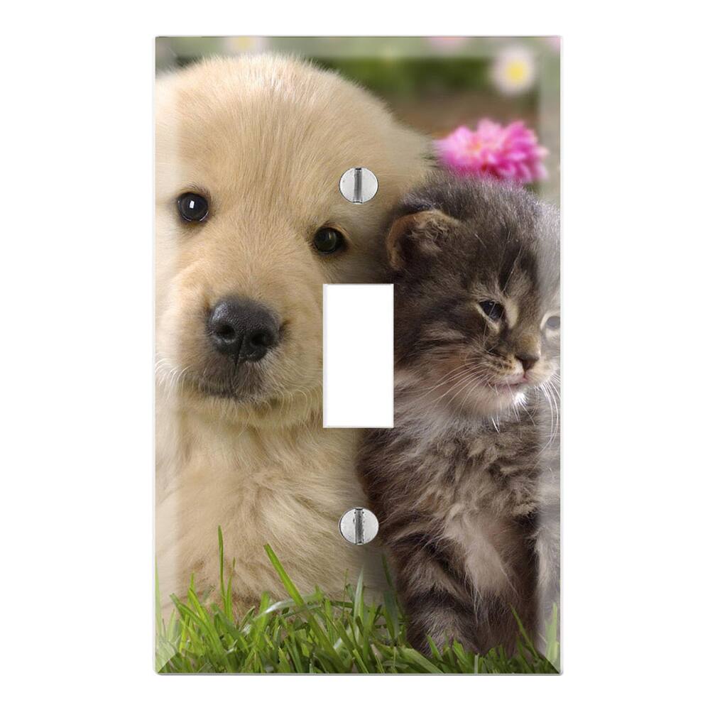 Cute Puppy Kitty Decorative Wall Plate Cover