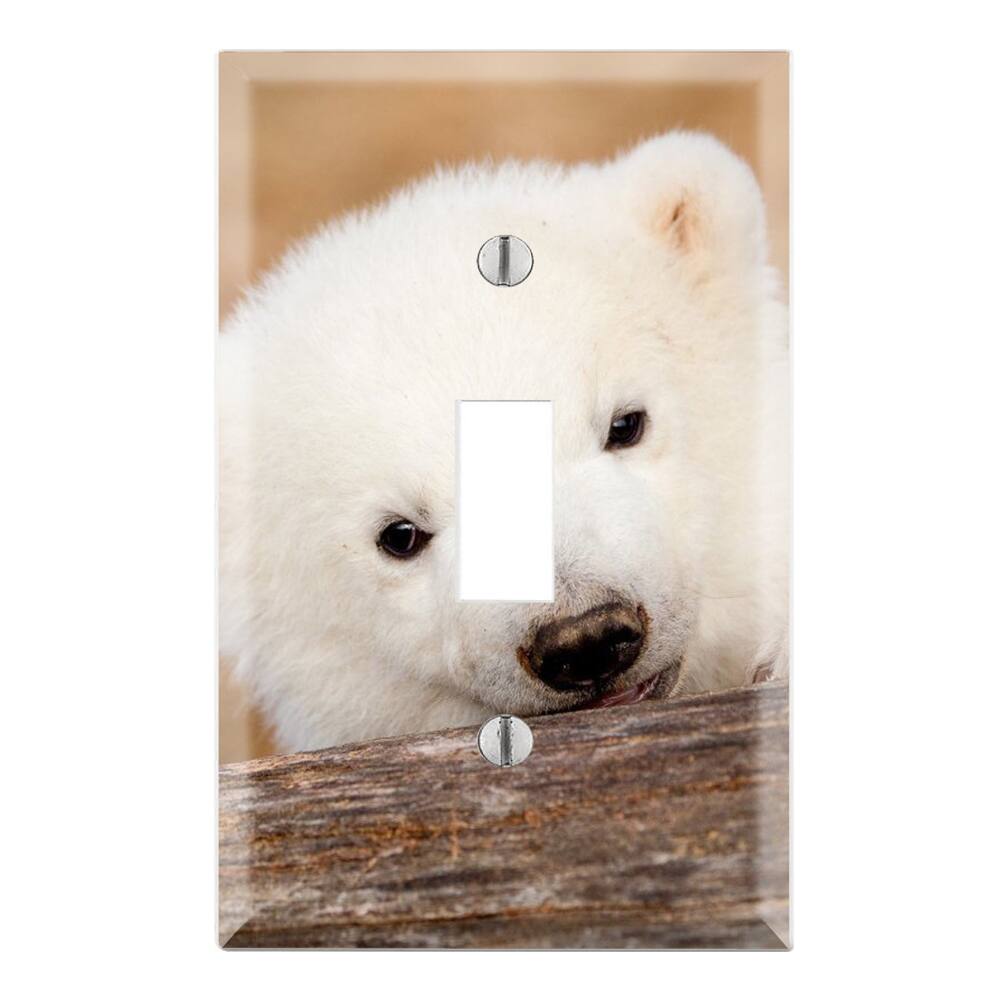 Cute Polar Bear Cub Decorative Wall Plate Cover