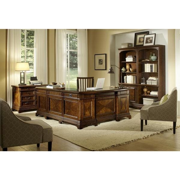 Ethan Reversible Desk with Return, 2-piece Bookcase Wall, Lateral File and Office Chair
