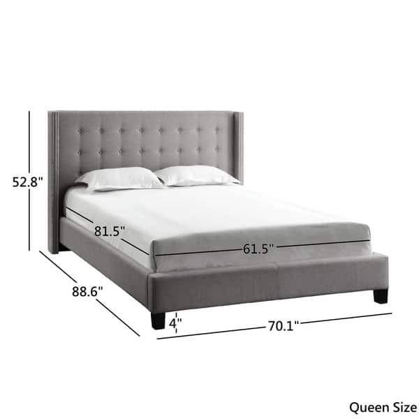 Marion Nailhead Wingback Tufted Upholstered Bed by iNSPIRE Q Bold Bed