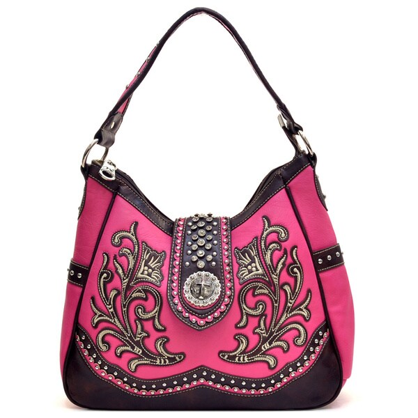 Shop Montana West Rhinestone Embroidered Flower Studded Cross Shoulder