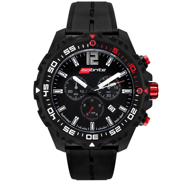 Shop Isobrite Men's Chronograph T100 Tritium Watch - Free Shipping ...