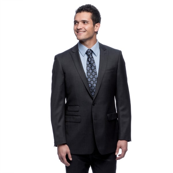 Calvin Klein Mens Two Piece Slim Fit Wool Suit