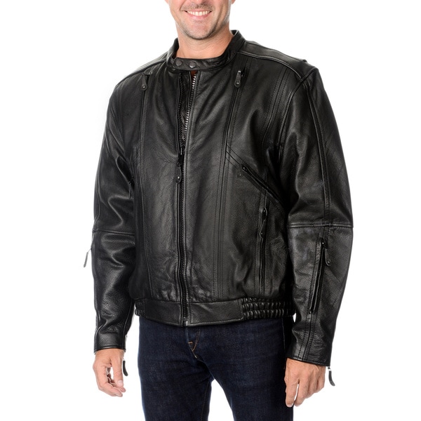 First Classics Men's Leather Motorcycle Jacket with Removable Lining ...
