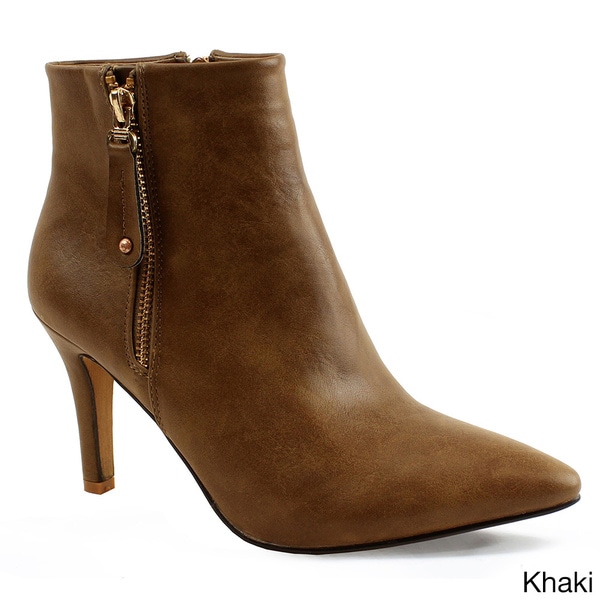 leather pointed ankle boots