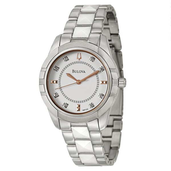 Bulova Women's 98P135 'Diamonds' Stainless Steel Quartz Watch ...