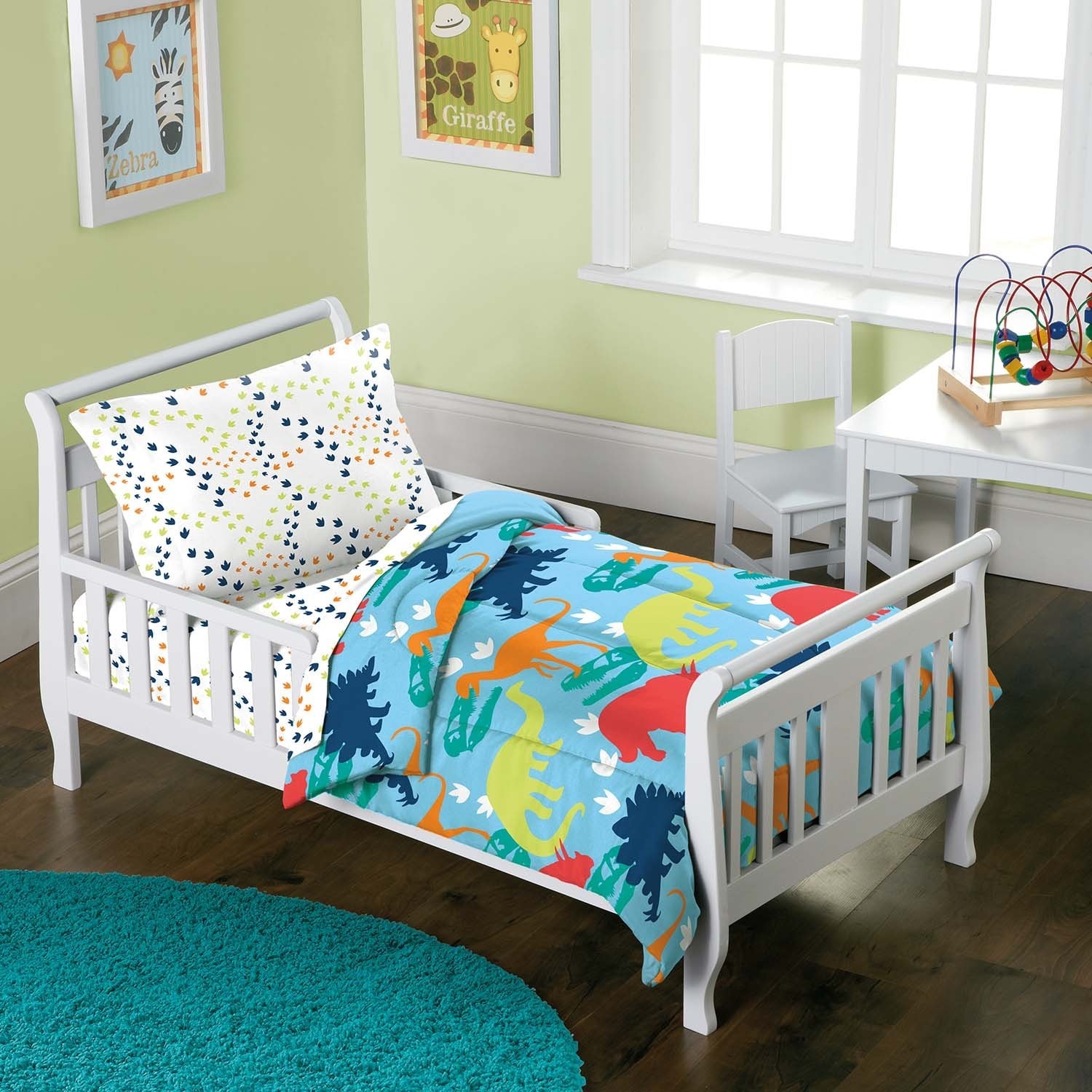 Shop Dream Factory Dinosaur Prints 4 Piece Toddler Comforter Set