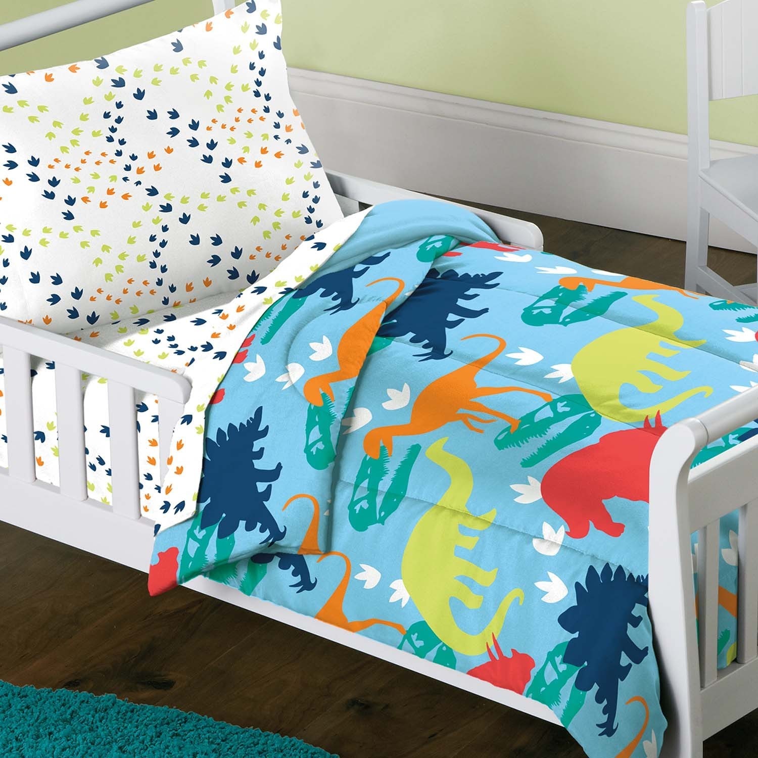 Shop Dream Factory Dinosaur Prints 4 Piece Toddler Comforter Set