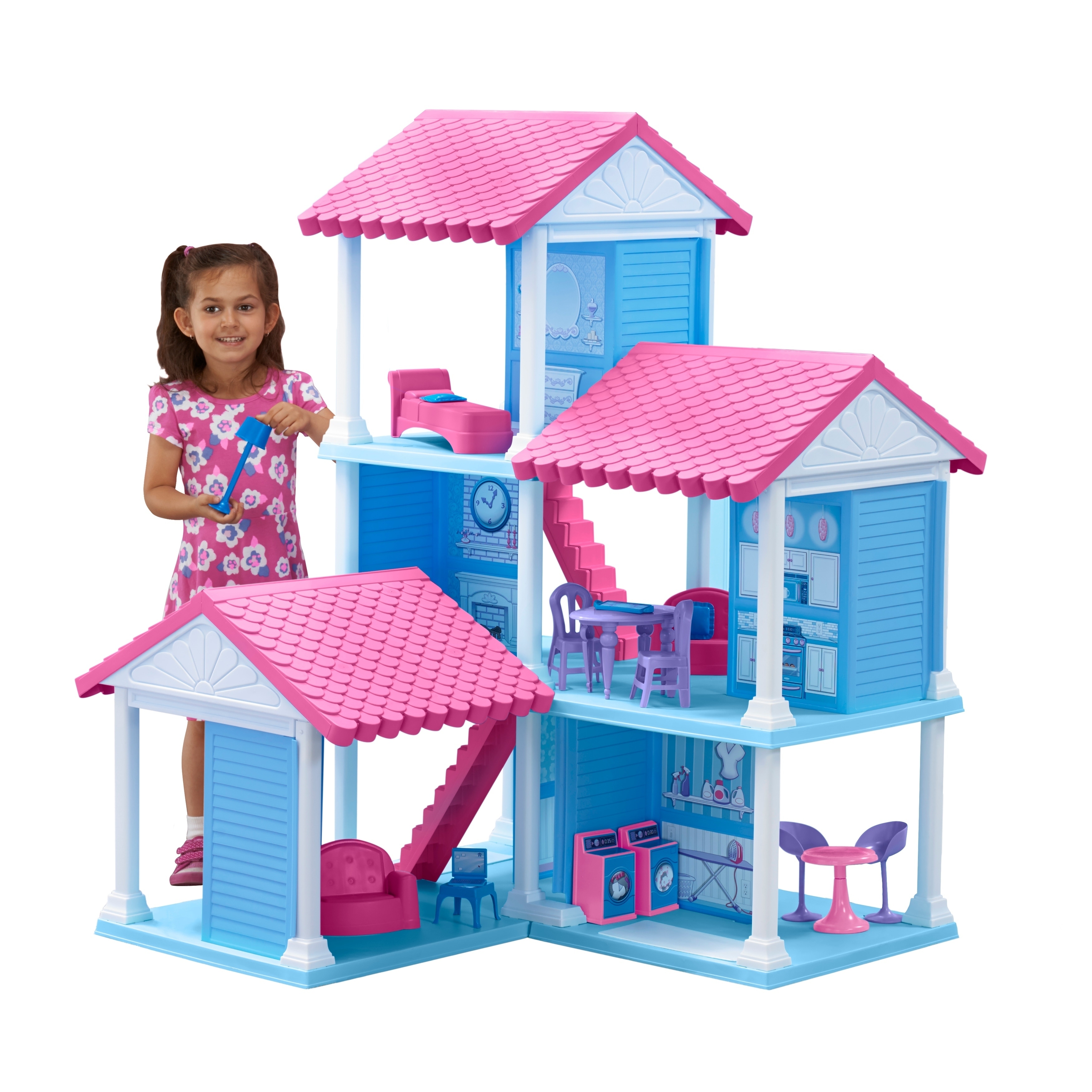 American Plastic Toys Delightful Dollhouse with 25 Accessories