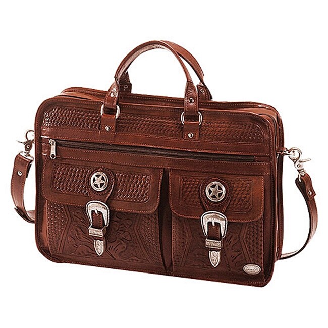 western hand tooled leather briefcases