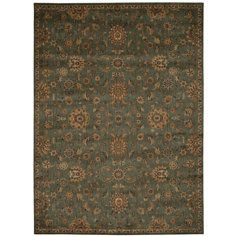 Ancient Times Area Rug - 7' 9" x 10' 10" - Teal