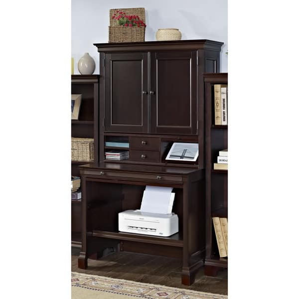 Mulberry Compact Computer Desk and Hutch Overstock 9497415