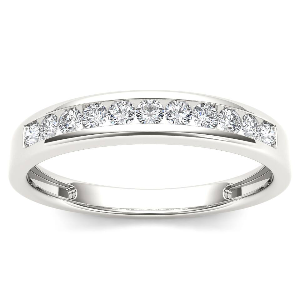 De Couer IGI Certified 14k White Gold 1/4ct TDW White Diamond Wedding Band
