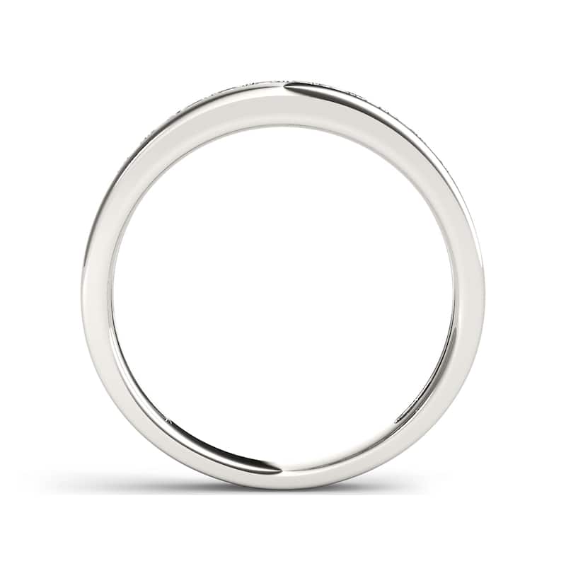 De Couer IGI Certified 14k White Gold 1/4ct TDW White Diamond Wedding Band