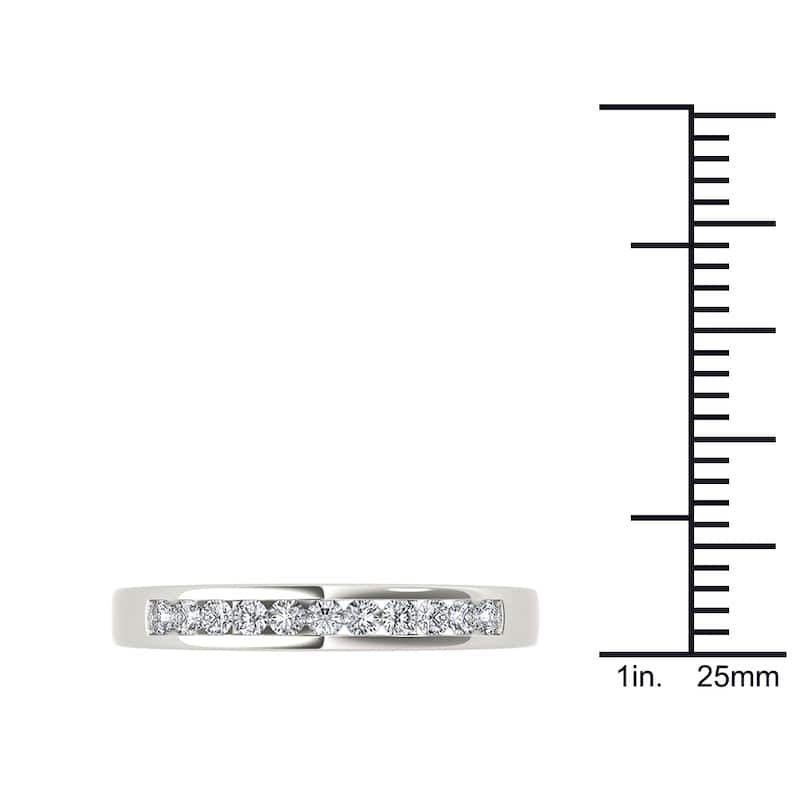 De Couer IGI Certified 14k White Gold 1/4ct TDW White Diamond Wedding Band