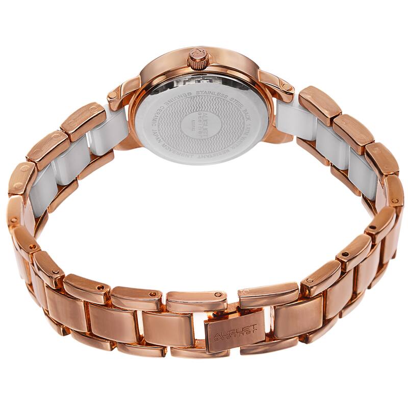 August Steiner Women's Crystal-Accented Ceramic Bracelet Set Watch