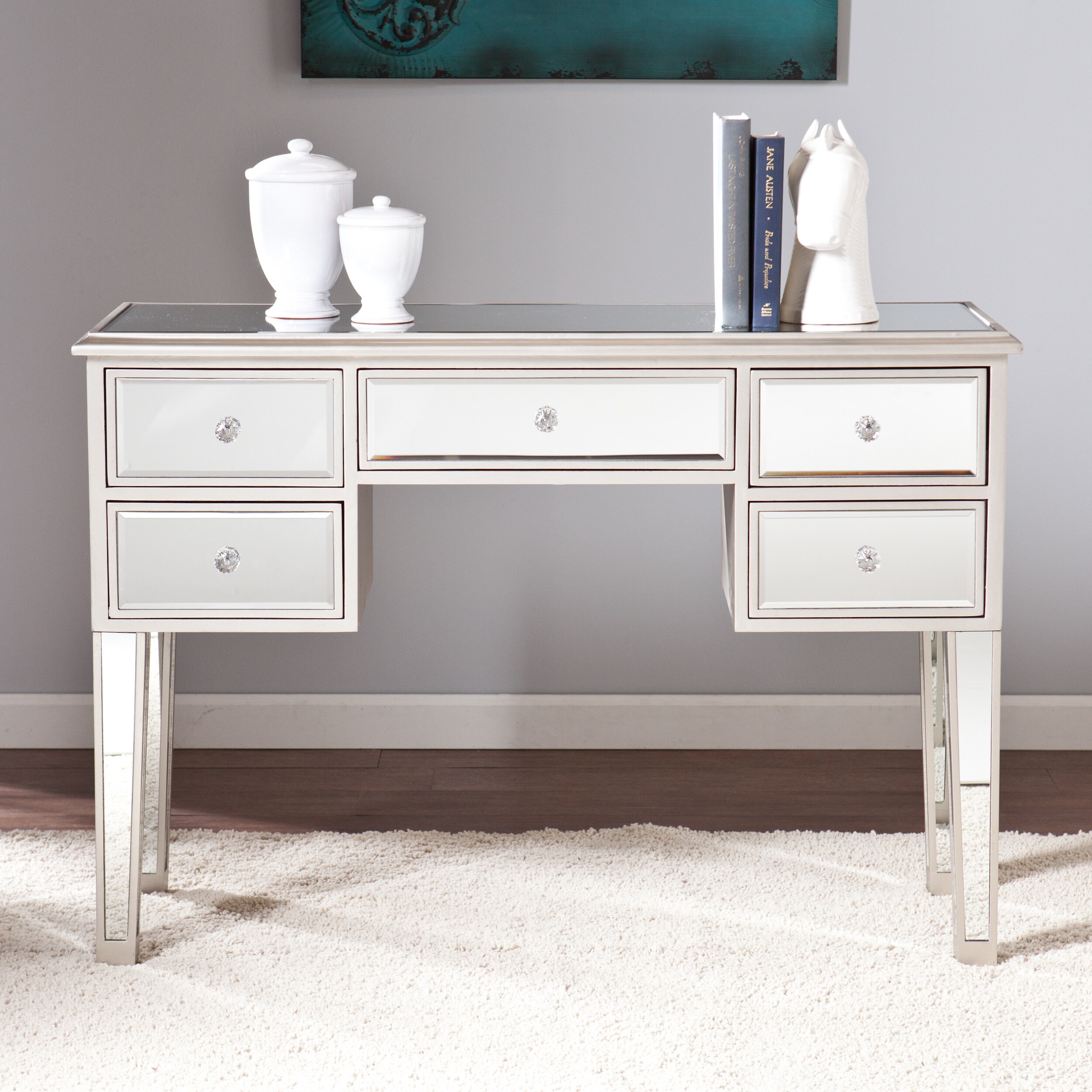 Shop Silver Orchid Olivia Mirrored Console Table Free Shipping On