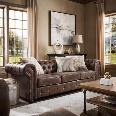 Knightsbridge Tufted Scroll Arm Chesterfield Sofa by iNSPIRE Q Artisan