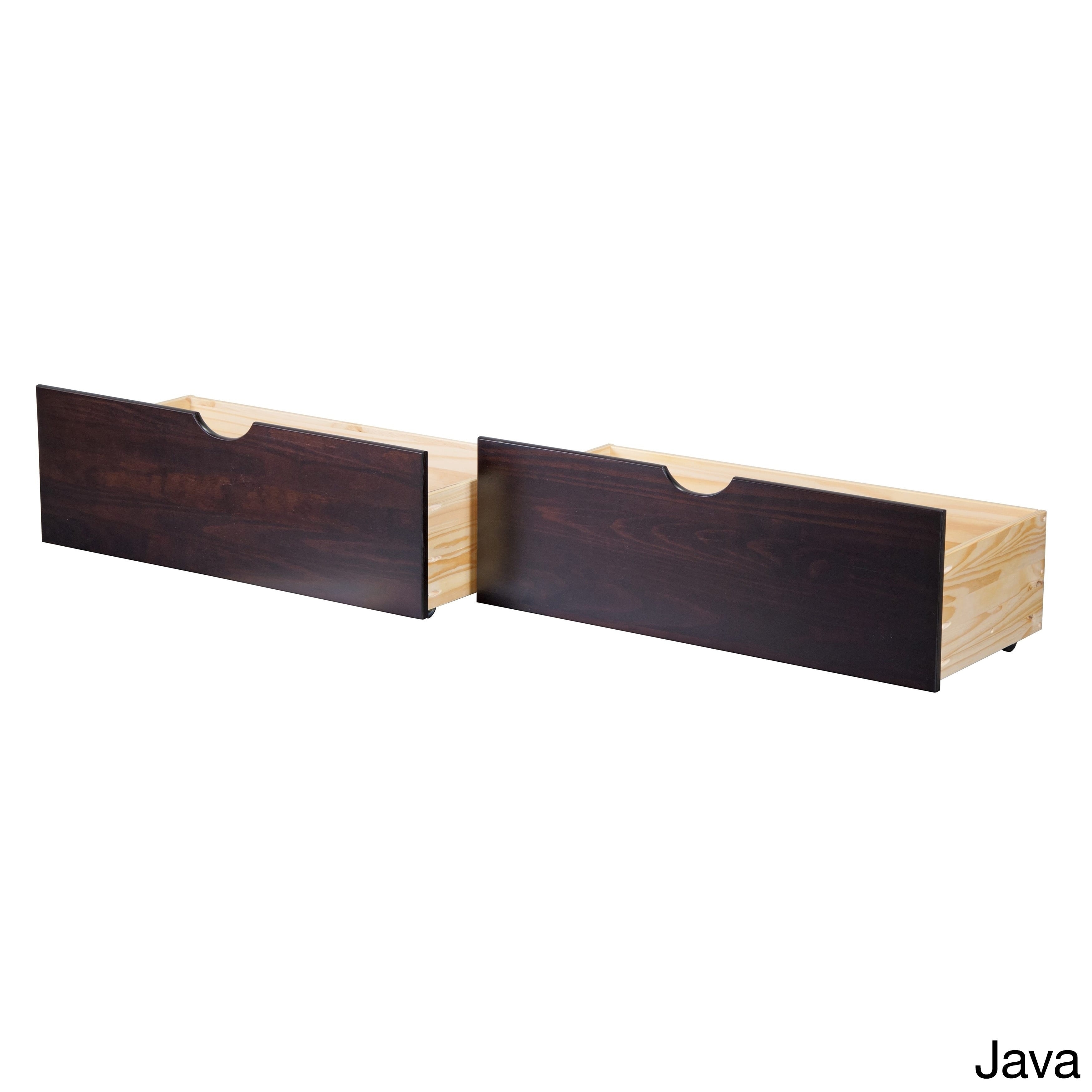 Shop Solid Wood Set Of 2 Underbed Drawers On Wheels Free