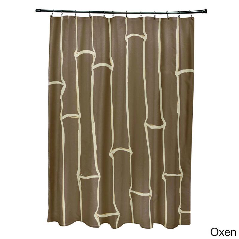 71 x 74-inch Earthtone Bamboo Print Shower Curtain