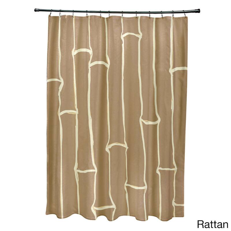 71 x 74-inch Earthtone Bamboo Print Shower Curtain