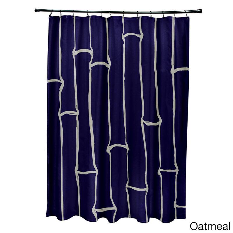 71 x 74-inch Earthtone Bamboo Print Shower Curtain