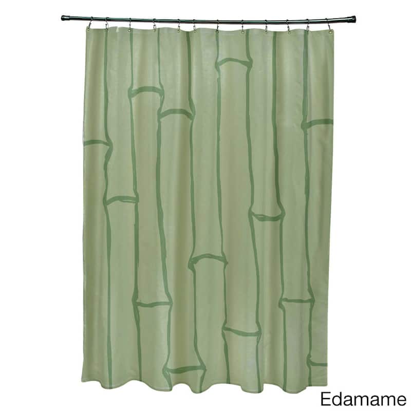 71 x 74-inch Earthtone Bamboo Print Shower Curtain