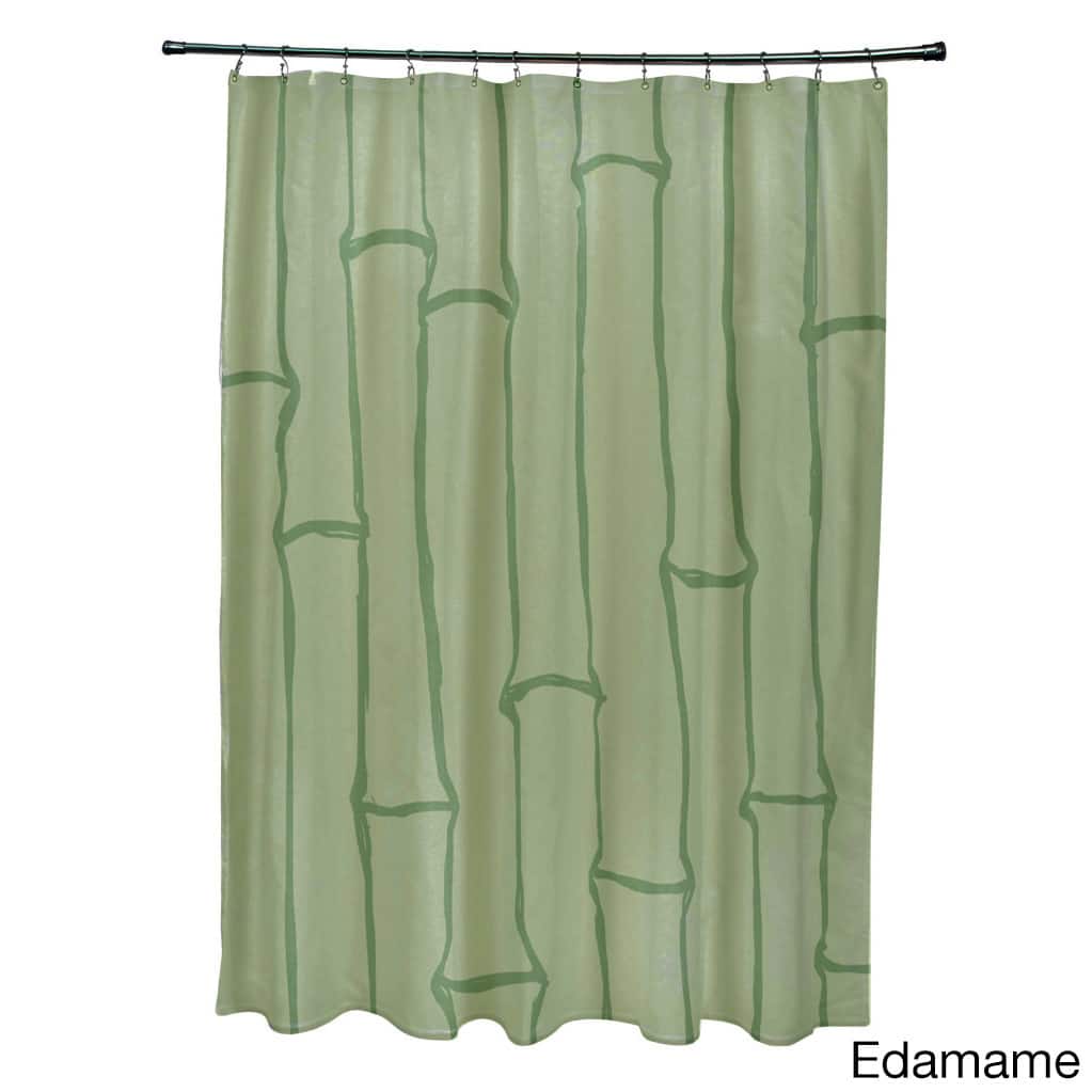 71 x 74-inch Earthtone Bamboo Print Shower Curtain