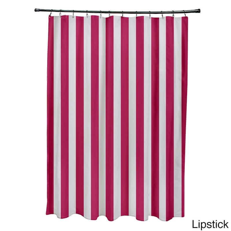 71 x 74-inch Striped Shower Curtain - Red