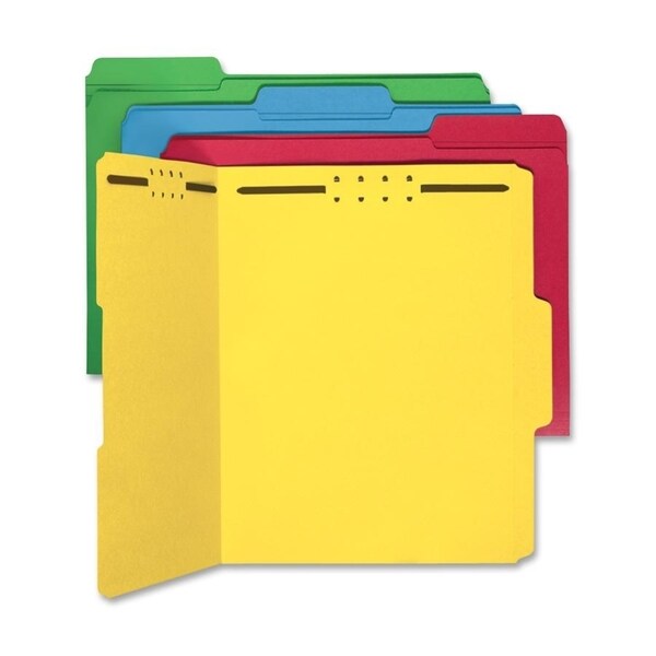 Sparco Bright Colored 1/3 Cut Tab Fastener Folders (Box of 50