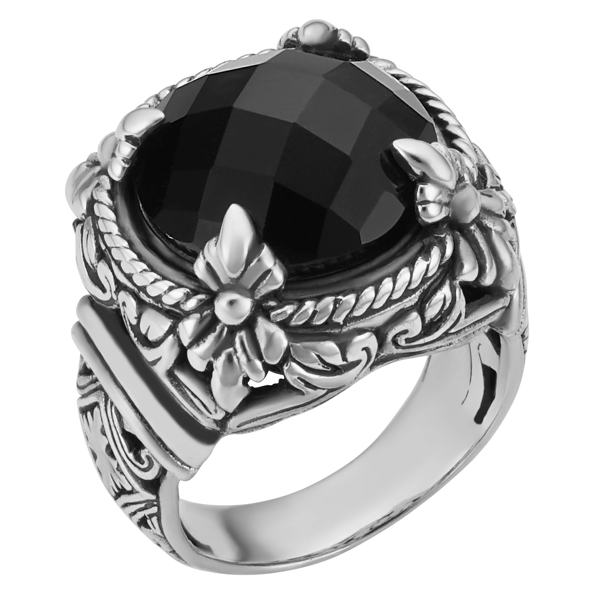 Unique Gemstone Rings For Women Handmade Shizing Artisan Crafted Sterling Silver Rings For Women Black Onyx Ring In 925 Sterling Silver Band Jewelry Stacking