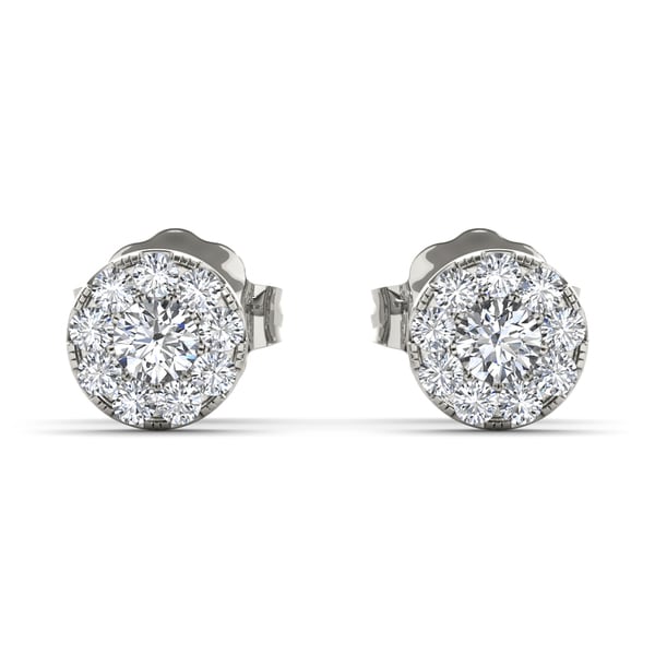 De Couer 10k White Gold 1 3ct Diamond Halo Stud Earrings Free De Couer 10k White Gold 1 3ct Diamond Halo Stud Earrings
