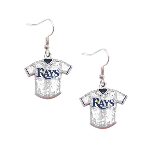 MLB Tampa Bay Rays Glitter Jersey Charm Dangle Earring Set
