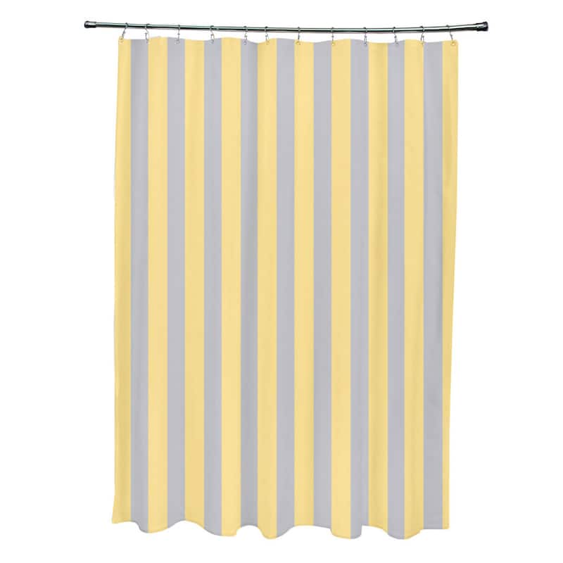 71 x 74-inch Rain Striped Shower Curtain - Rain and Lemon