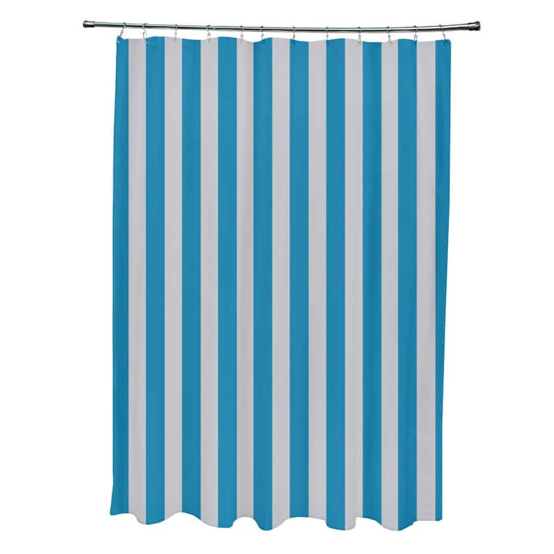 71 x 74-inch Rain Striped Shower Curtain - Rain and Peacock