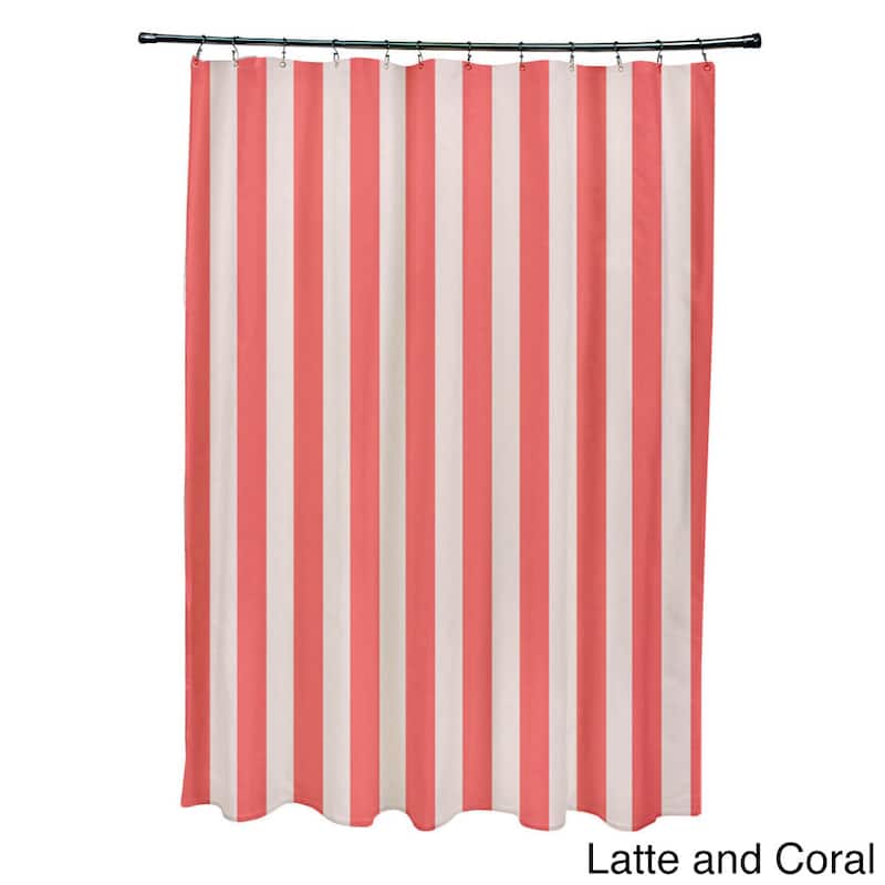 71 x 74-inch Latte Striped Shower Curtain - 71 x 74