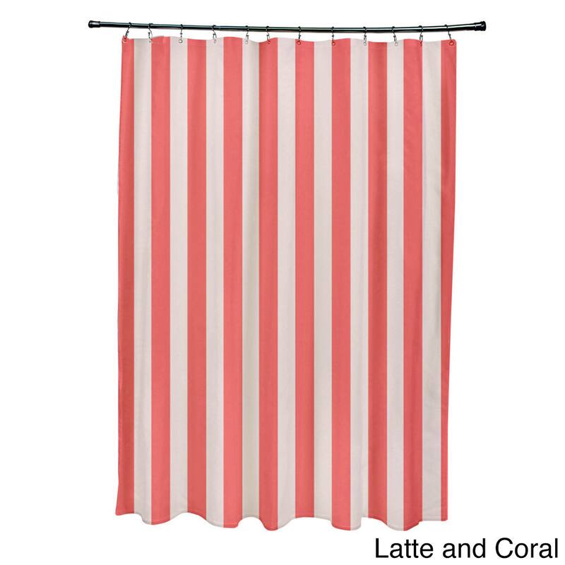 71 x 74-inch Latte Striped Shower Curtain - 71 x 74
