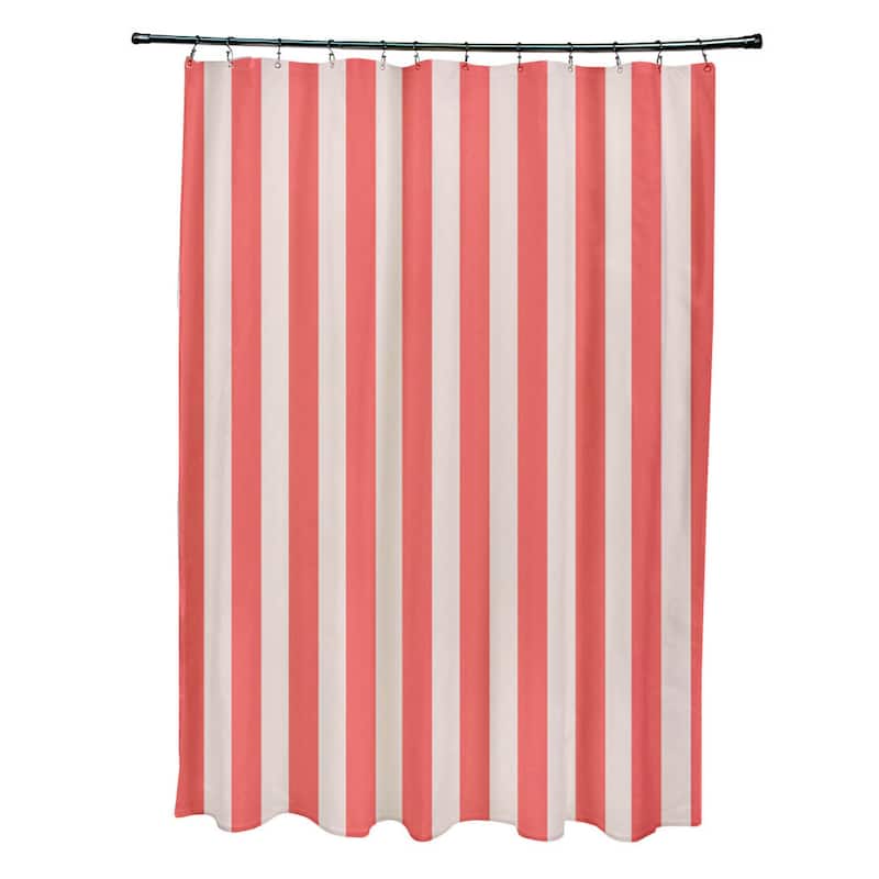 71 x 74-inch Latte Striped Shower Curtain - 71 x 74 - Orange