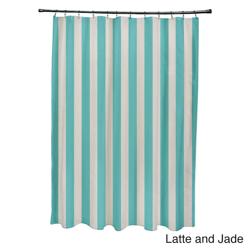 71 x 74-inch Latte Striped Shower Curtain - 71 x 74
