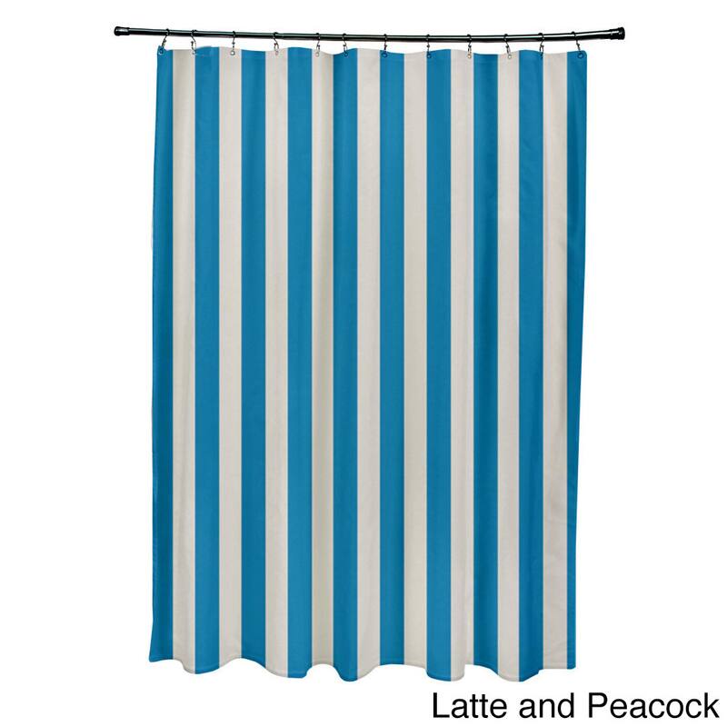 71 x 74-inch Latte Striped Shower Curtain - 71 x 74