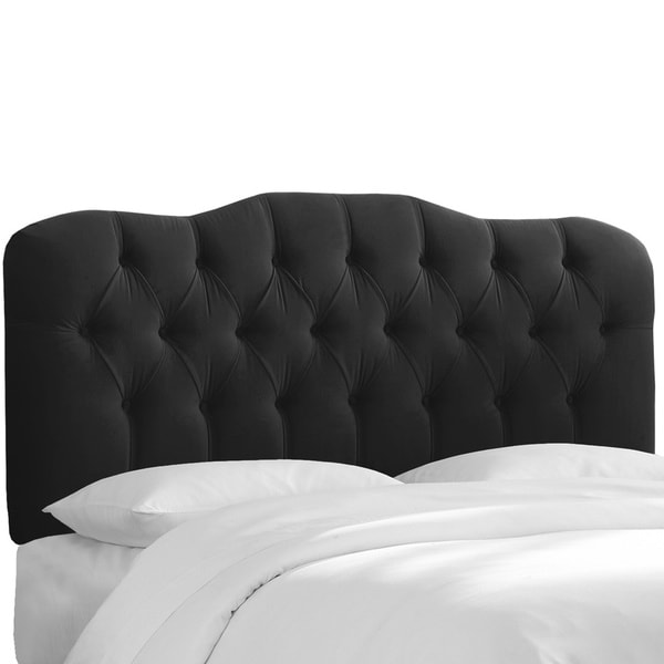 Skyline Furniture Tufted Headboard in Velvet Black