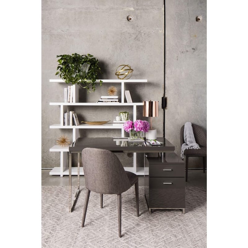 Aurelle Home Kamma Large Modern Storage Bookshelf - White